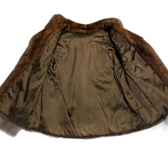 Womens Vintage Mink Fur Coat Brown XXL EUC - Picture 5 of 8